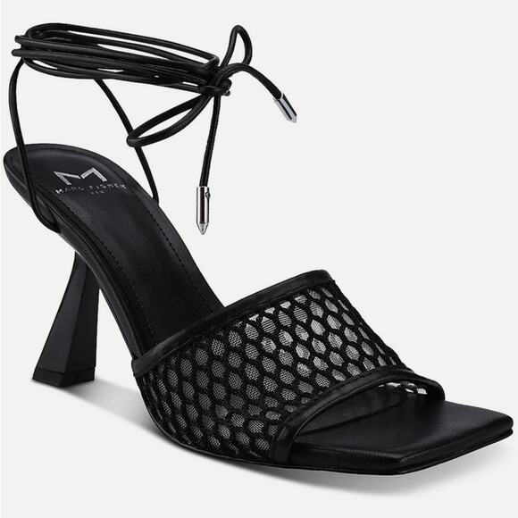 NEW Marc Fisher Dallyn Blk Leather Ankle Strap Slide Sandals Size 6.5 MSRP $150 - Picture 2 of 11